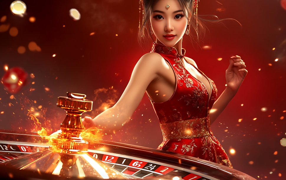 dynamic-asian-girl-casino-with-fiery-roulette-wheel